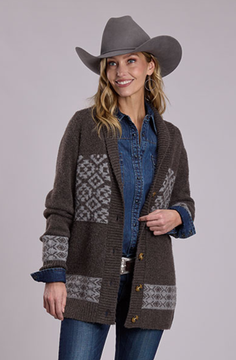 STETSON PULL À MANCHES LONGUES POUR FEMME MARRON VINTAGE