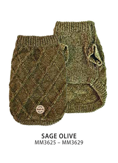 Doggie-Q Gilet Chenille - Sauge/Olive
