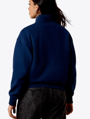 Ariat Sweat-shirt Pour Femme -Bleu Marin-1/2 fermeture éclair