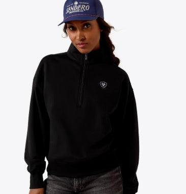 Ariat Sweat-shirt WMS  1/2 fermeture éclair - NOIR