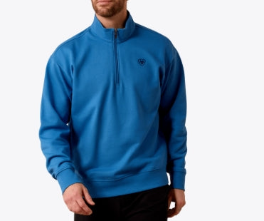 Sweat-shirt à fermeture éclair 1/4 MNS - bleu