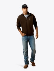 Sweat-shirt à fermeture éclair 1/4 MNS - BRUN