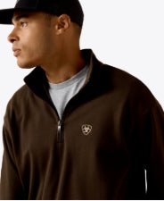 Sweat-shirt à fermeture éclair 1/4 MNS - BRUN