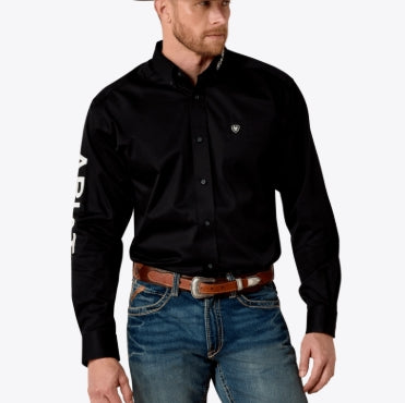 Chemise classique en sergé avec le logo de l’équipe MNS