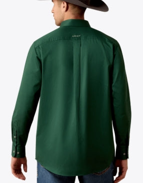 Chemise classique en sergé avec le logo MNS - VERT