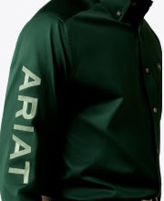Chemise classique en sergé avec le logo MNS - VERT