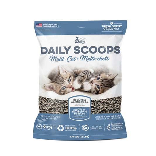 Cat Love Daily Scoops Litière De Papier Recyclé Multi-Chats parfumée, 5,45 kg (12 lb)