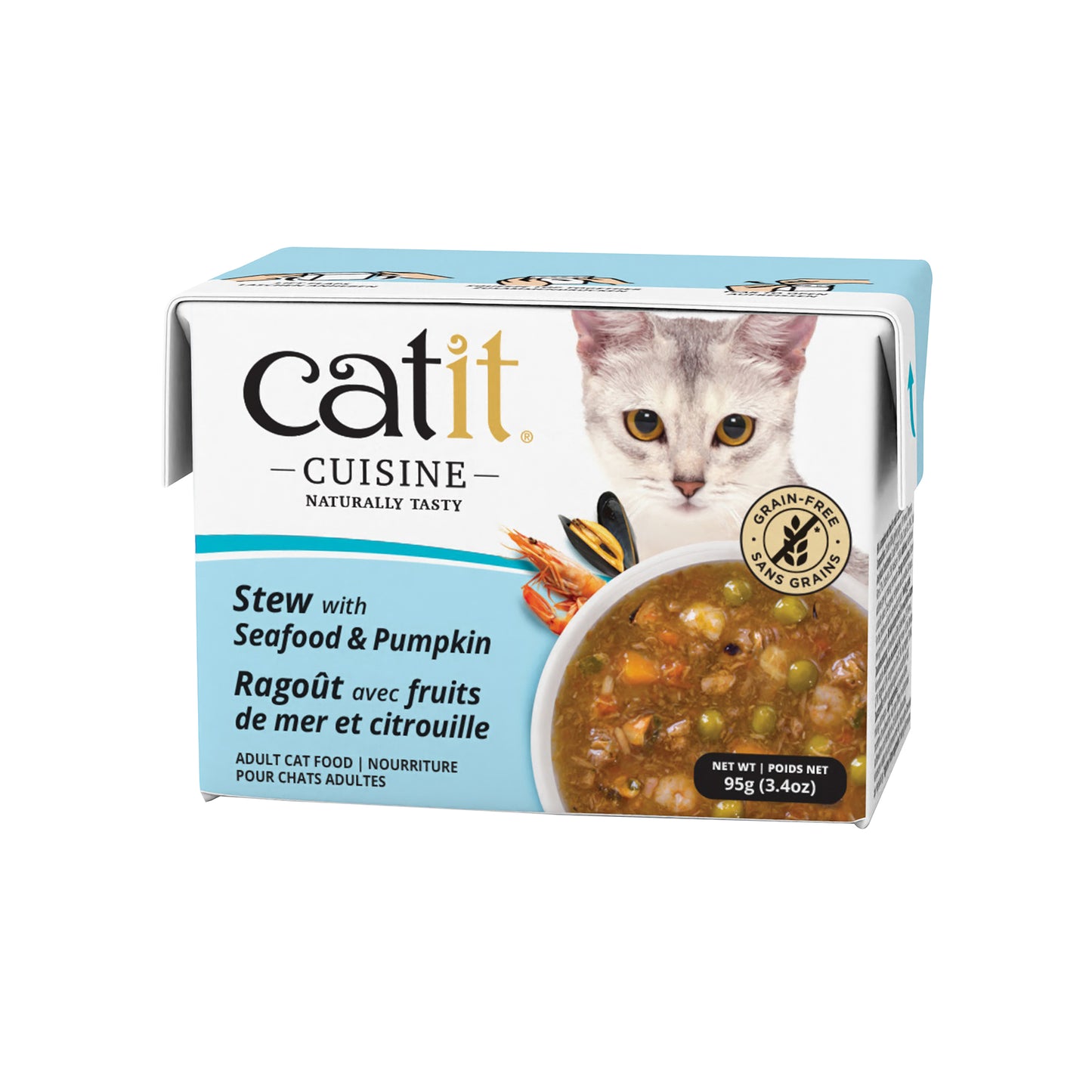 Catit Cuisine, Ragoût avec fruits de mer, thon et citrouille, 95 g