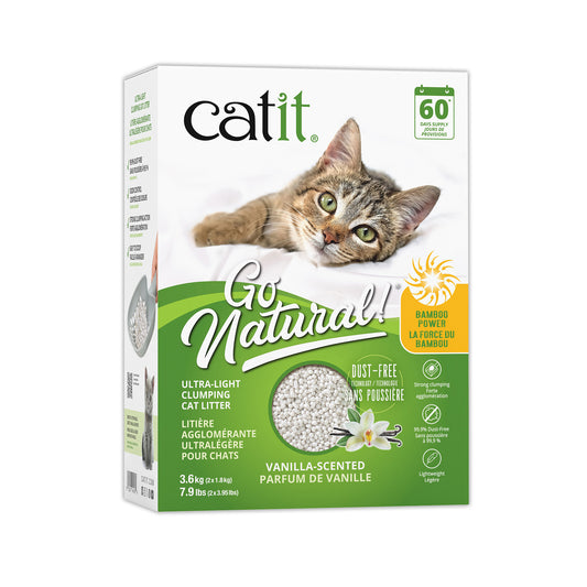 Catit Go Natural! Litière agglomérante ultralégère, vanille, 3,6 kg