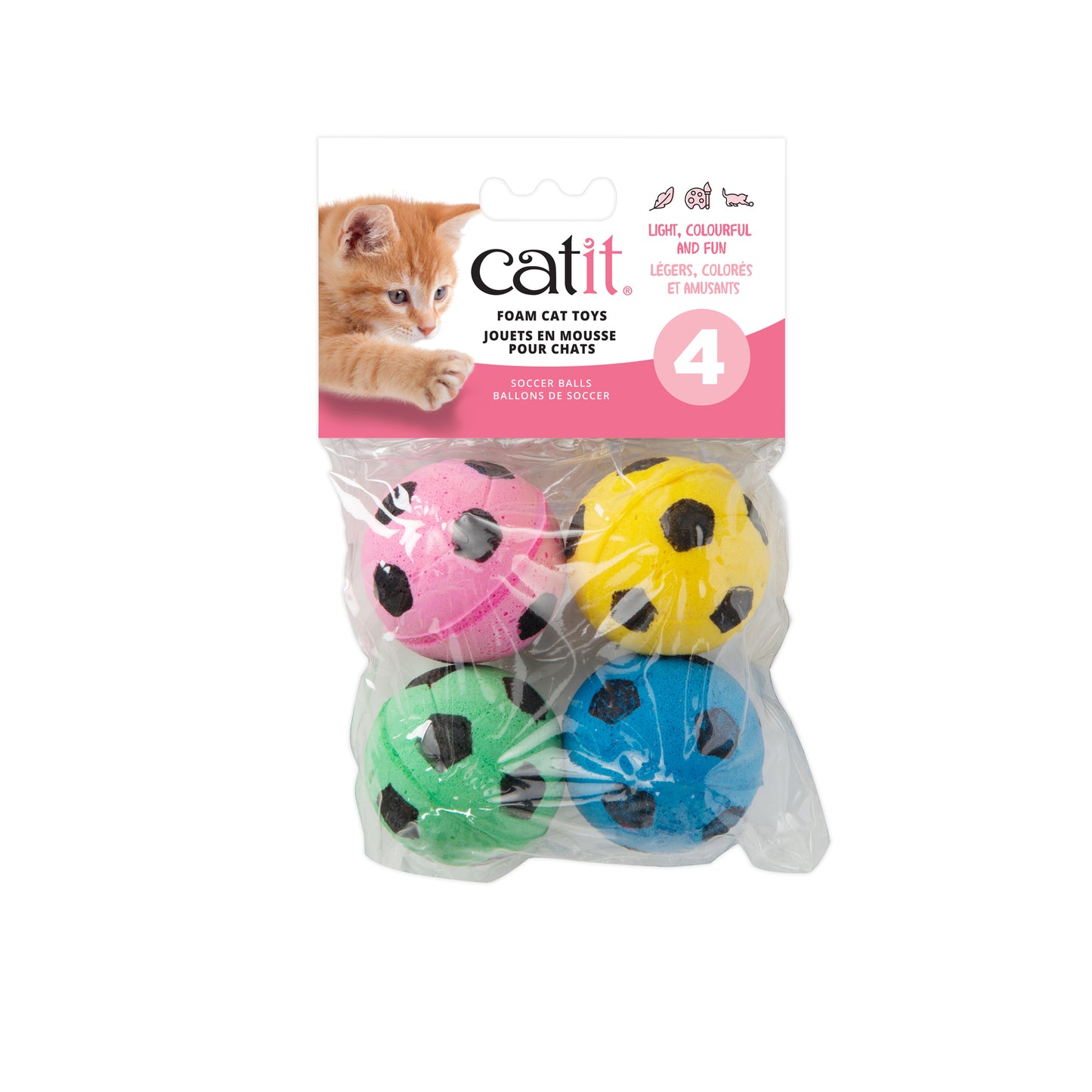 Balles de soccer Catit en mousse, paquet de 4