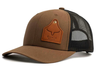 Ranch Brand Casquette Cow Tag Mesh avec Patch de Cuir