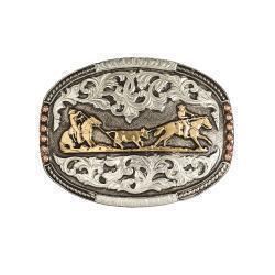 Boucle de ceinture western Crumrine – Team Roper tricolore