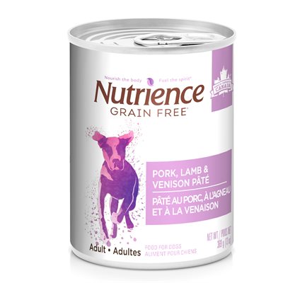 Nutrience Conserve Sans Grain Chien Porc, Agneau Et Venaison 369g