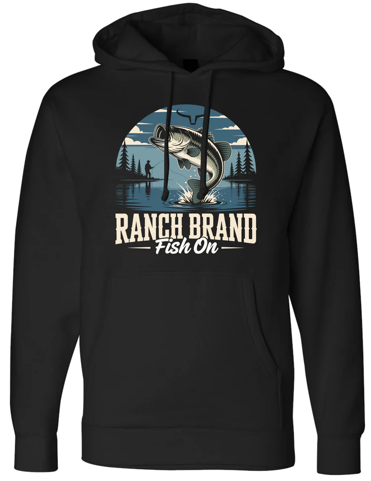 Ranch Brand | Hoodie Unisexe Fish On 4 | Noir