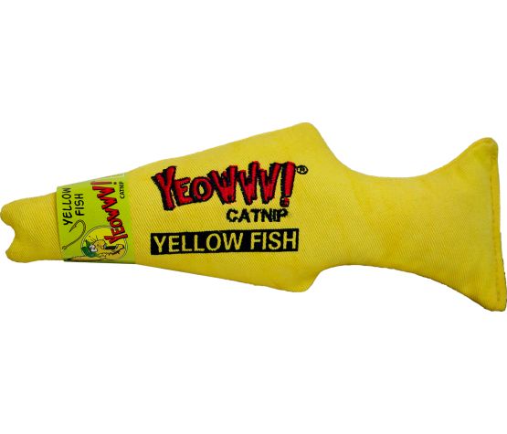 Ducky World Jouet D'herbe à Chat - Poisson 7" Jaune