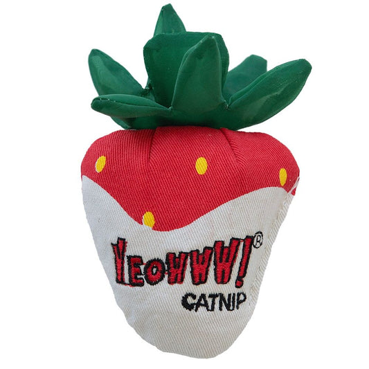 Ducky World Jouet D'herbe à Chat - Fraise Au Chocolat Blanc