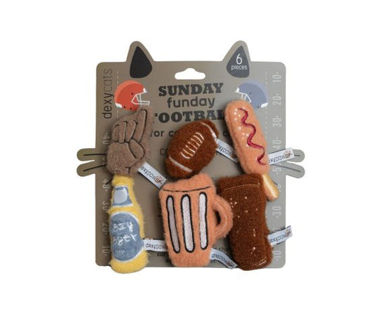 Dexypaws Jouet En Peluche Pour Chat - Ensemble De 6 Jouets Sur Le Thème Du Football Du Dimanche