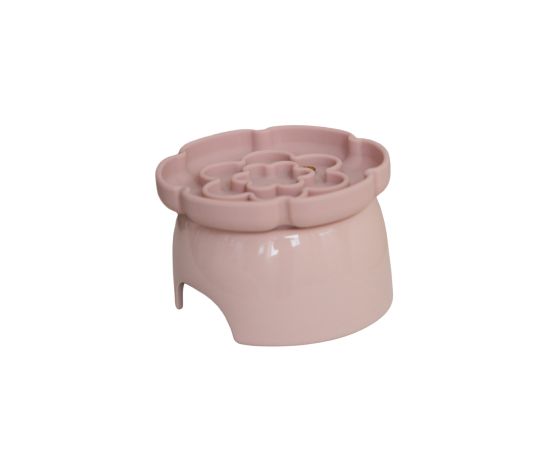 Dexypaws Bol Surélevé En Céramique Pour Chat 7.75oz - Avec Ralentisseur, Forme De Fleur, Rose Poudré