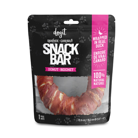 Beignet de cuir brut enrobés de canard Snack Bar Dogit, 1 unité, diam. 13,9 - 15,2 cm (5,5 - 6 po)