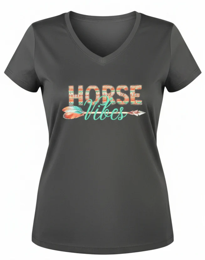 Horse Vibes V-neck Flèche Noir Pour Femme