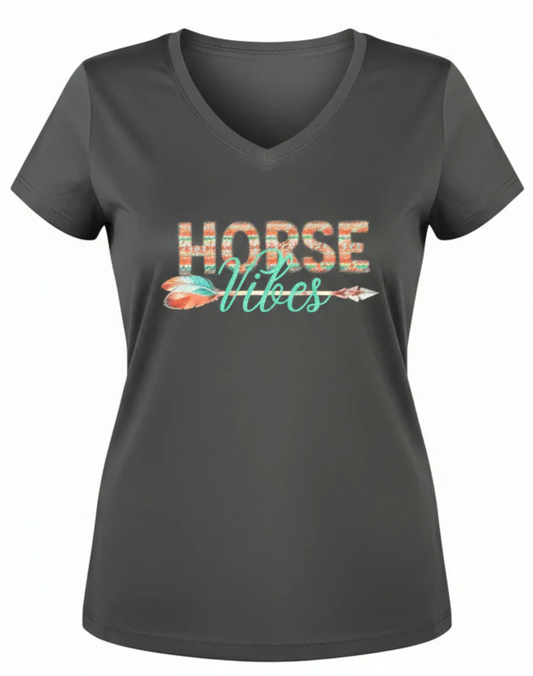Horse Vibes V-neck Flèche Noir Pour Femme