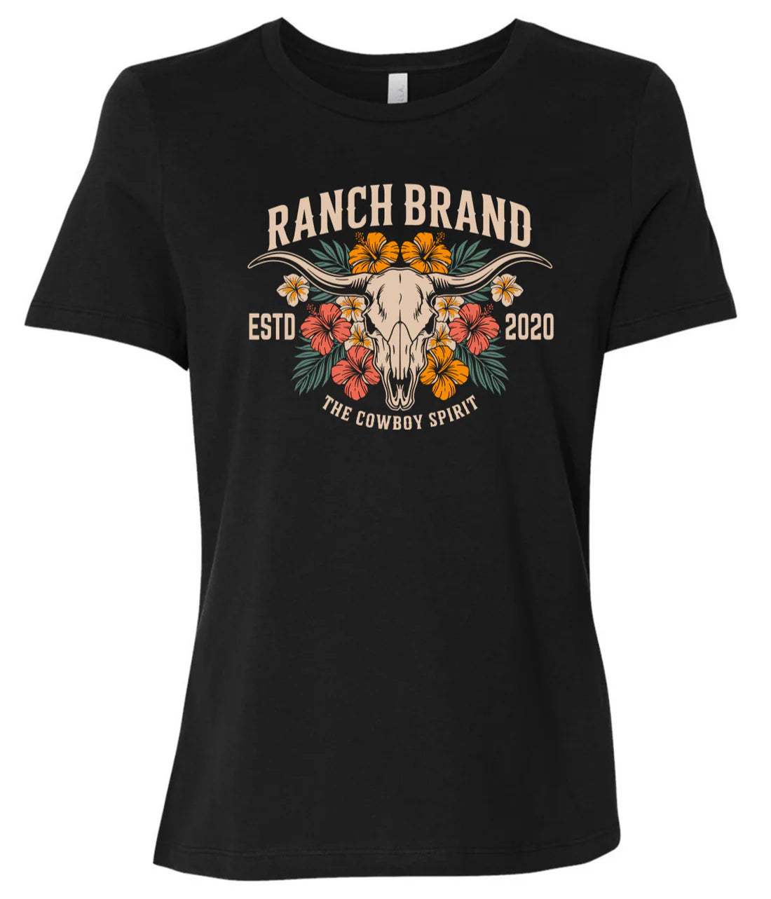 Ranch Brand T-Shirt Femme Skull 2 Noir