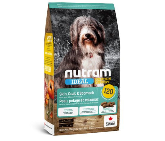 Nutram Ideal (i20) Chien Peau, Pelage Et Estomac Sensible Agneau Et Riz Brun 4.4lbs