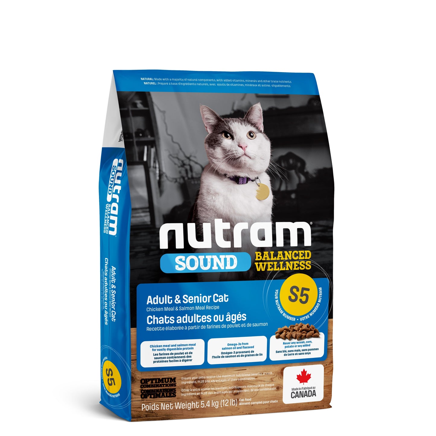 Nutram Sound (s5) Chat Adulte / Sénior Poulet Et Saumon 12lbs