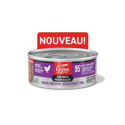 Orijen - Morceaux et effilochés - Repas au poulet et thon pour chaton 5.5oz