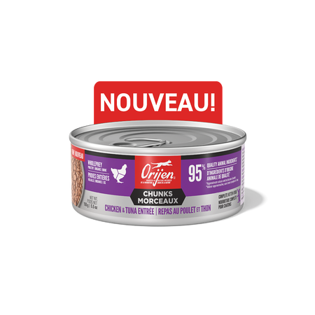 Orijen - Morceaux et effilochés - Repas au poulet et thon pour chaton 5.5oz
