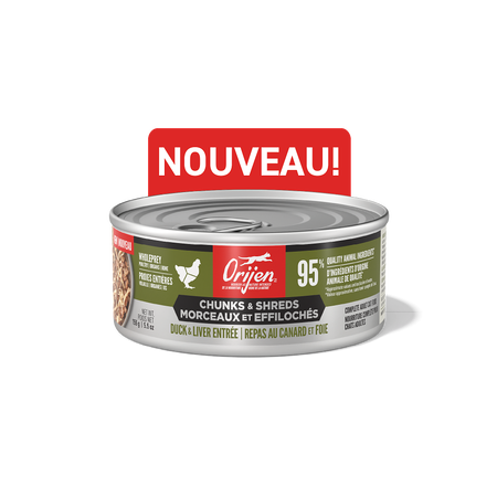 Orijen - Morceaux et effilochés - Repas au canard et foie 5.5oz