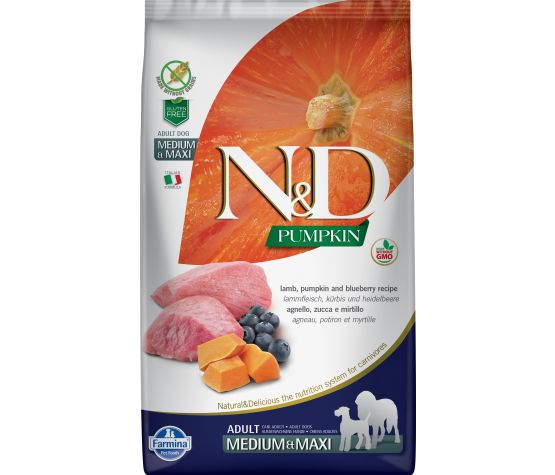 Farmina N&d Citrouille Sans Grains Chien Agneau & Bleuet Moyen/grand 26.4 Lb