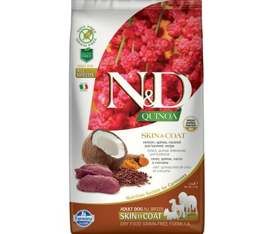 Farmina N&d Quinoa Sans Grains Chien Peau & Poils Cerf Moyen/grand 5.5 Lb