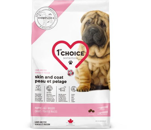 1St Choice Chiot Toute Race, Peau & Pelage Agneau 11Kg