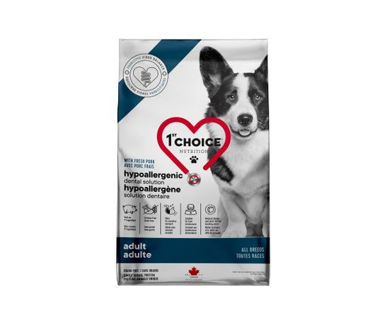 1st Choice Nourriture Pour Chien, Toutes Races, Hypoallergène - Porc Sans Grains 2kg