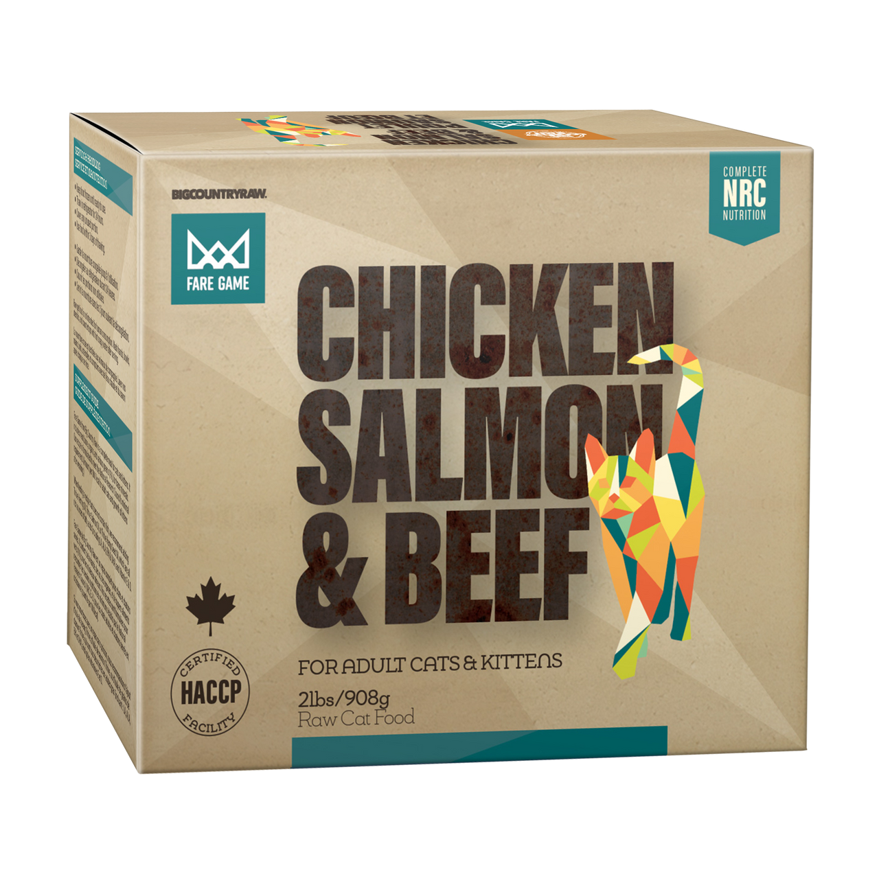 Big Country Raw Fare Game Poulet, Saumon, Boeuf 4X1/2Lb