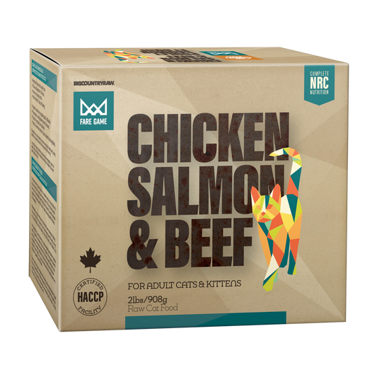 Big Country Raw Fare Game Poulet, Saumon, Boeuf 4X1/2Lb