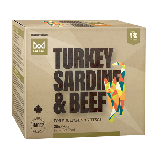 Big Country Raw Fare Game Dinde Sardine Boeuf 4X1/2Lb