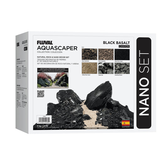 Trousse décorative Fluval de pierres et de sables, Black Basalt, Nano, 11 kg (24 lb)
