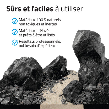 Trousse décorative Fluval de pierres et de sables, Black Basalt, Nano, 11 kg (24 lb)