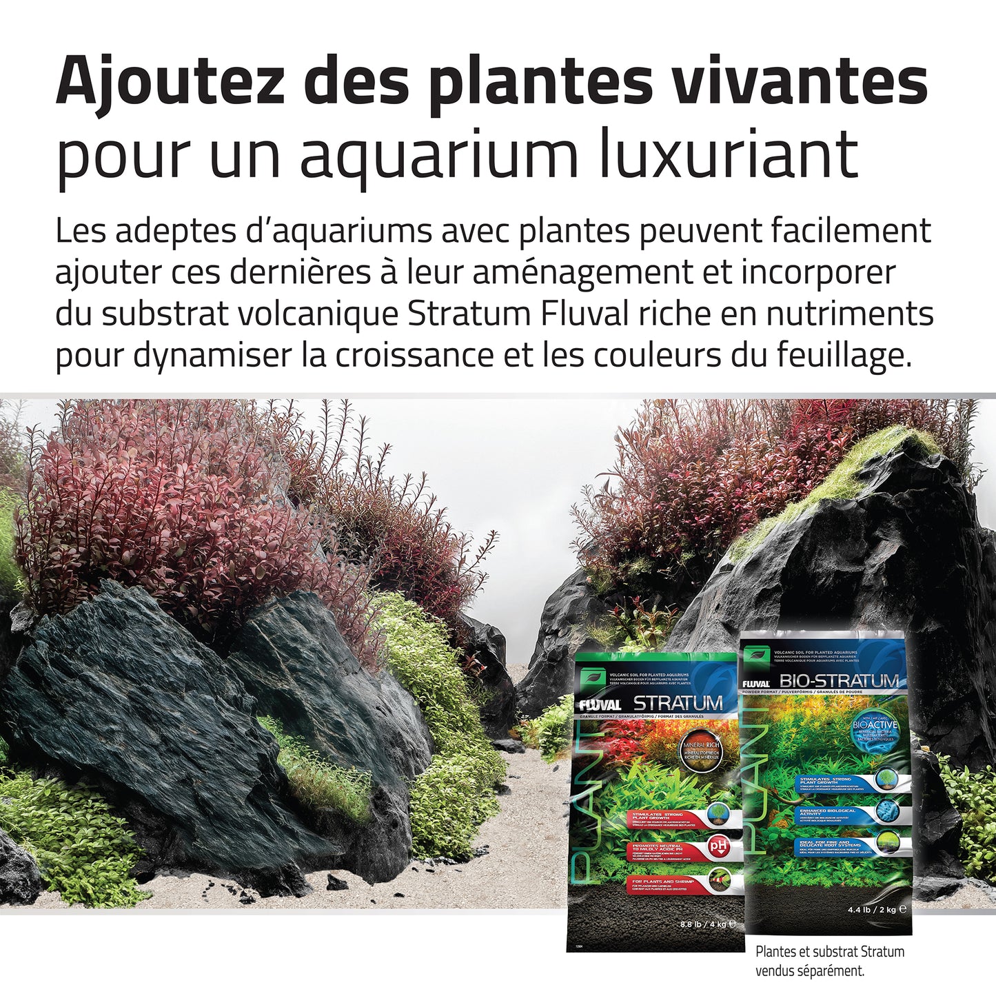 Trousse décorative Fluval de pierres et de sables, Black Basalt, Nano, 11 kg (24 lb)
