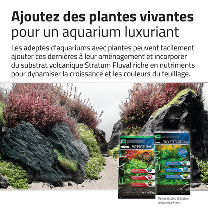 Trousse décorative Fluval de pierres et de sables, Black Basalt, Nano, 11 kg (24 lb)