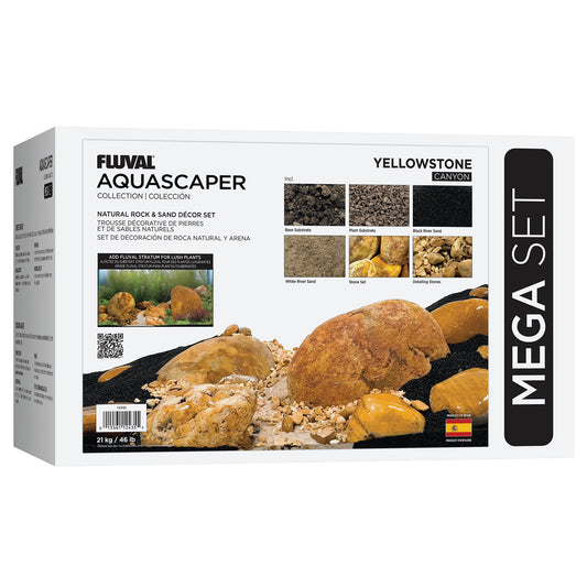 Trousse décorative Fluval de pierres et de sables, Yellowstone, Méga, 21 kg (46 lb)