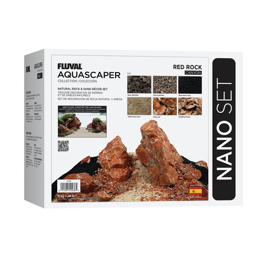 Trousse décorative Fluval de pierres et de sables, Red Rock, Nano, 11 kg (24 lb)