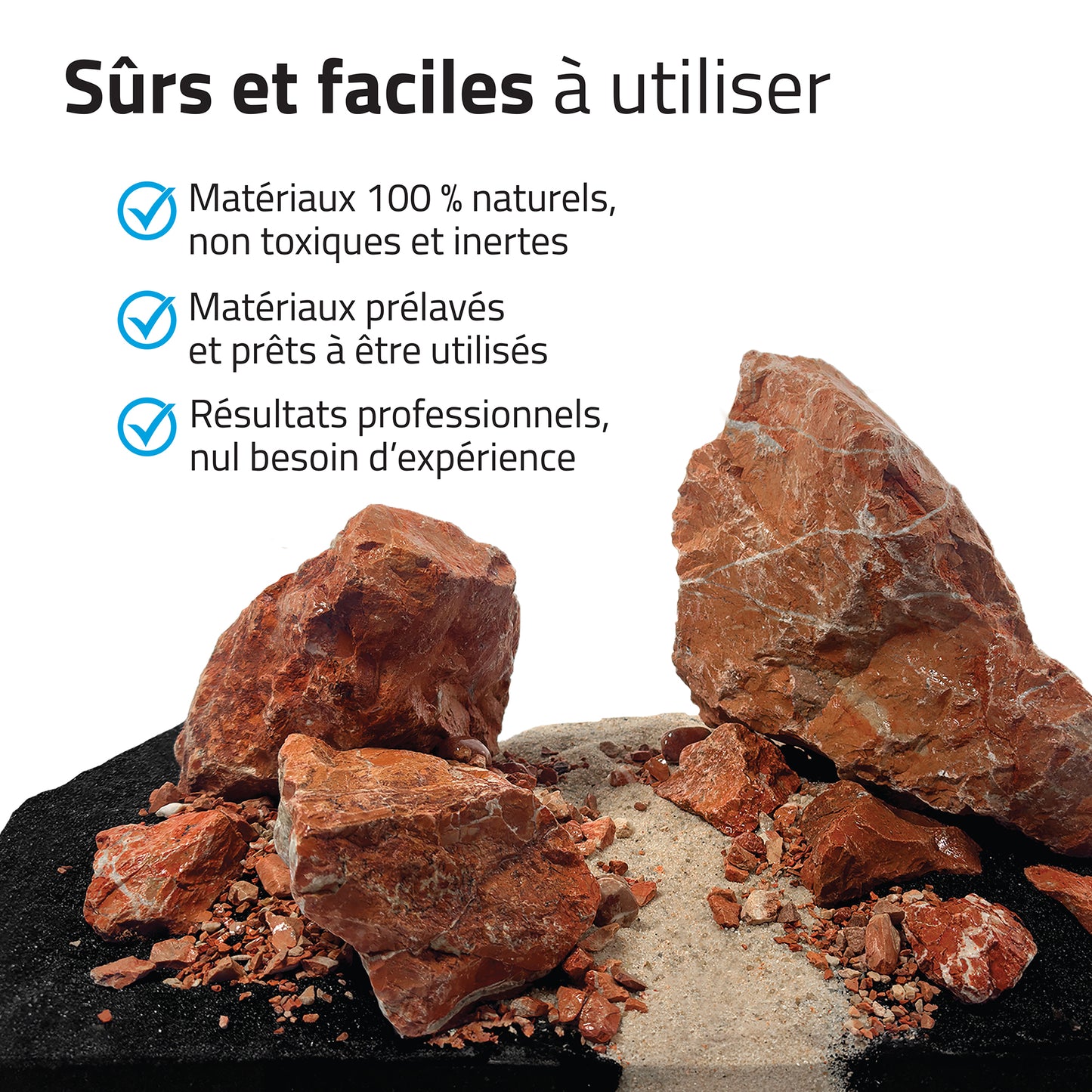 Trousse décorative Fluval de pierres et de sables, Red Rock, Nano, 11 kg (24 lb)