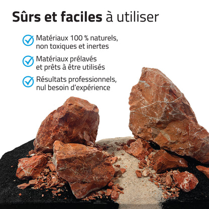 Trousse décorative Fluval de pierres et de sables, Red Rock, Nano, 11 kg (24 lb)