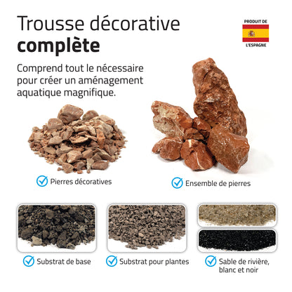 Trousse décorative Fluval de pierres et de sables, Red Rock, Nano, 11 kg (24 lb)