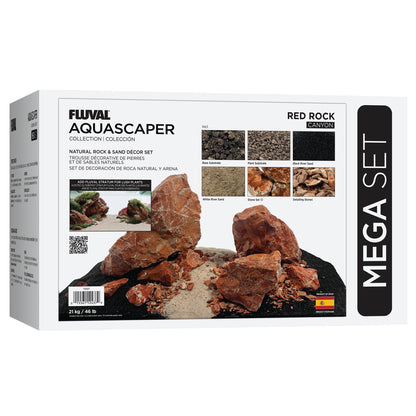 Trousse décorative Fluval de pierres et de sables, Red Rock, Méga, 21 kg (46 lb)