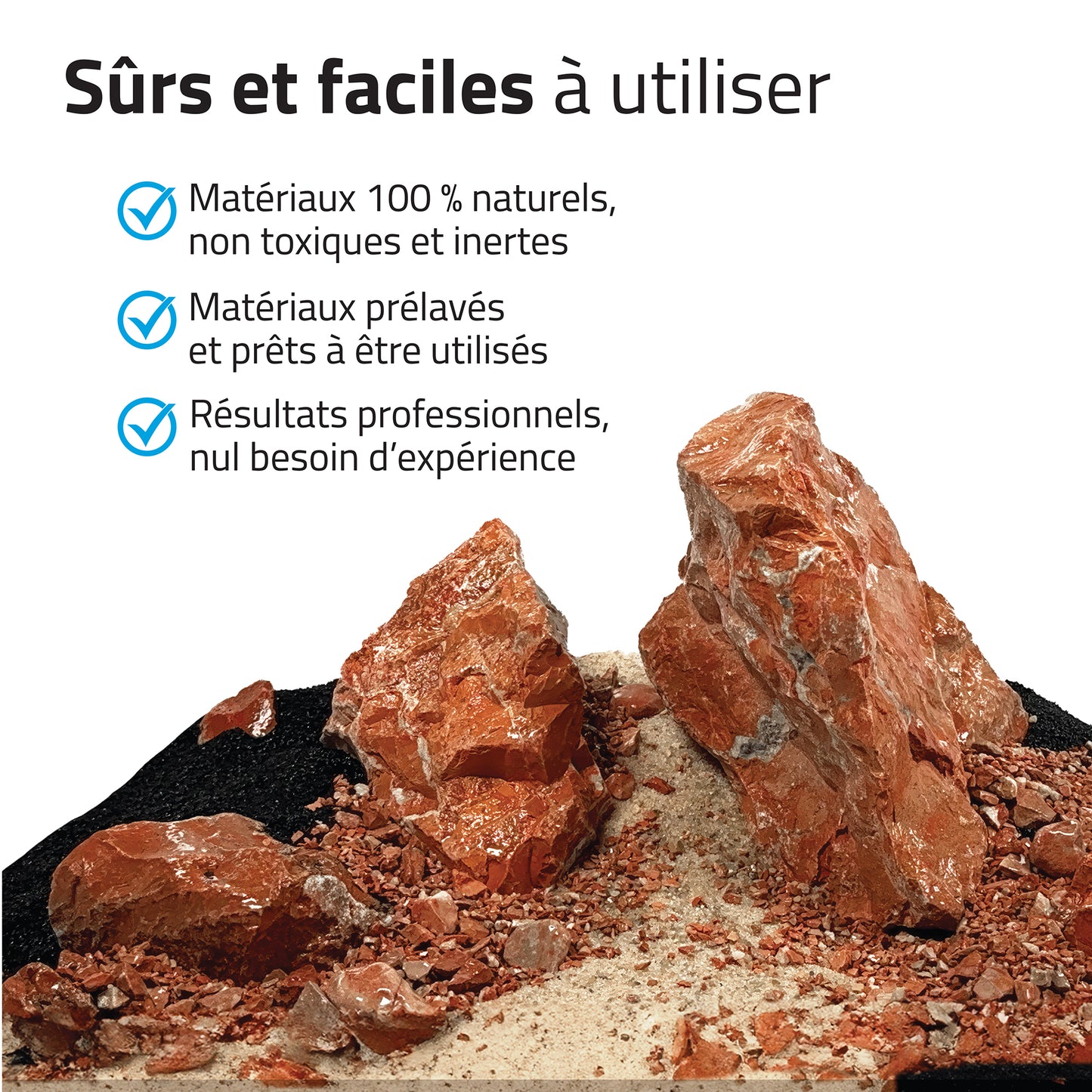 Trousse décorative Fluval de pierres et de sables, Red Rock, Méga, 21 kg (46 lb)