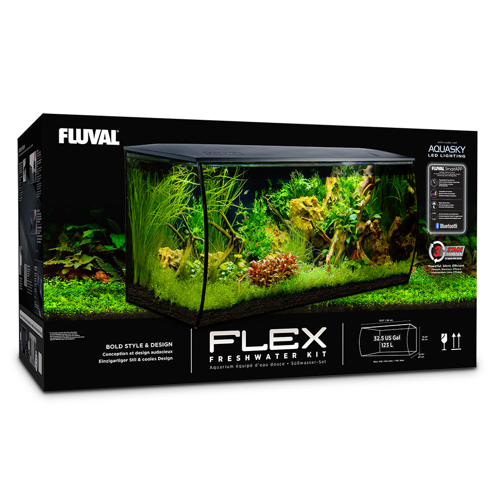 Aquarium équipé FLEX Fluval, noir, 123 L (32,5 gal US)